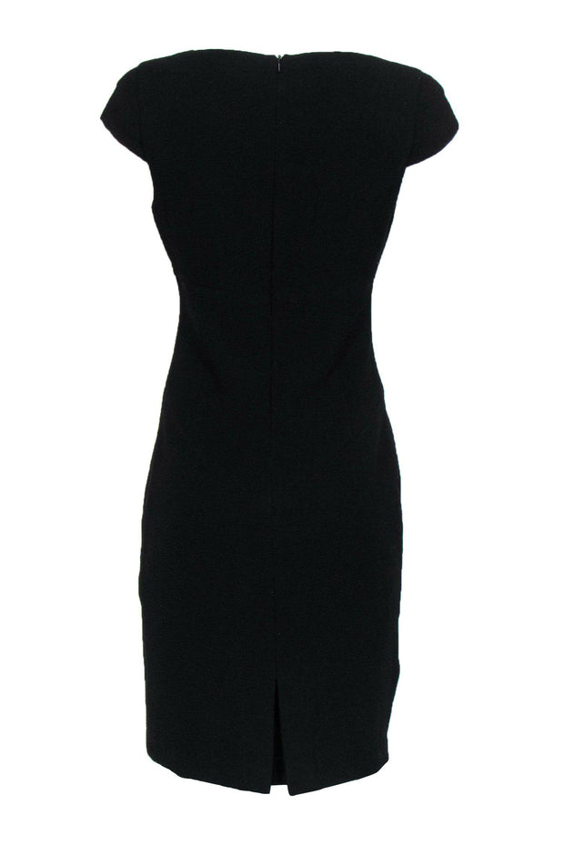 Current Boutique-Black Halo - Black Textured Cowl Neck Sheath Dress Sz 8