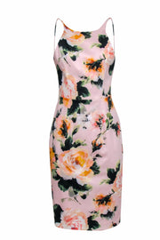 Current Boutique-Black Halo - Blush Pink Floral Printed Sheath Dress Sz 8