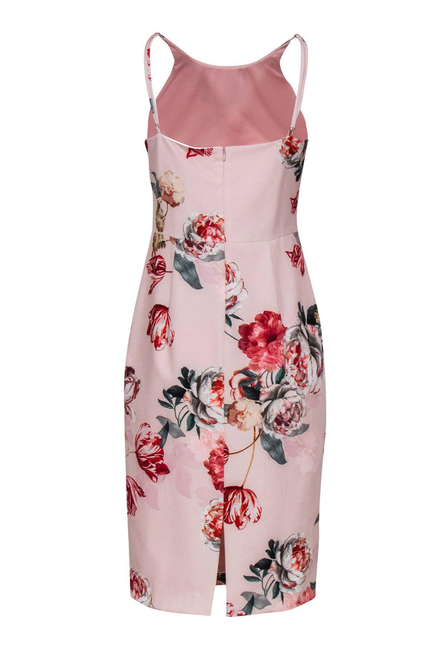 Current Boutique-Black Halo - Light Pink Floral Printed Sheath Dress Sz 8