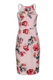 Current Boutique-Black Halo - Light Pink Floral Printed Sheath Dress Sz 8