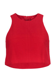 Current Boutique-Black Halo - Red Textured Sleeveless Crop Top Sz 0