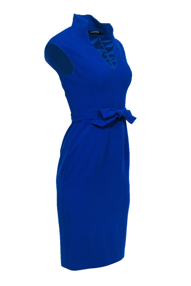 Current Boutique-Black Halo - Royal Blue Sleeveless V-Neck Sheath Dress Sz 2