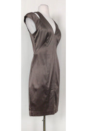 Current Boutique-Black Halo - Satin Taupe Cut Out Dress Sz 6