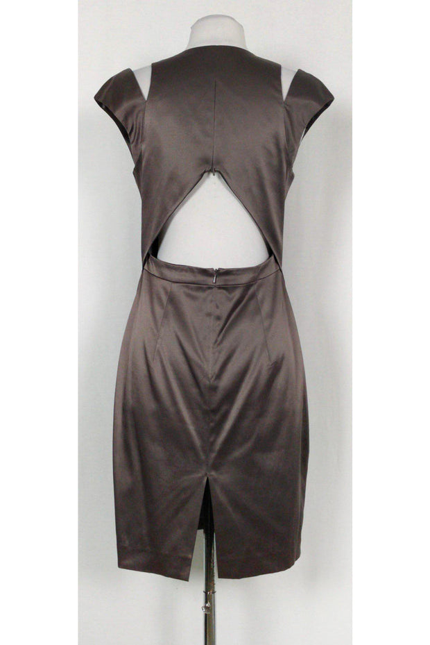 Current Boutique-Black Halo - Satin Taupe Cut Out Dress Sz 6