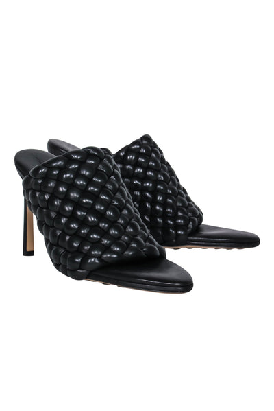 Current Boutique-Bottega Veneta - Black Quilted Leather Mule Heel Sz 8