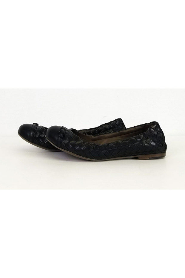 Current Boutique-Bottega Veneta - Black Woven Flats Sz 6.5