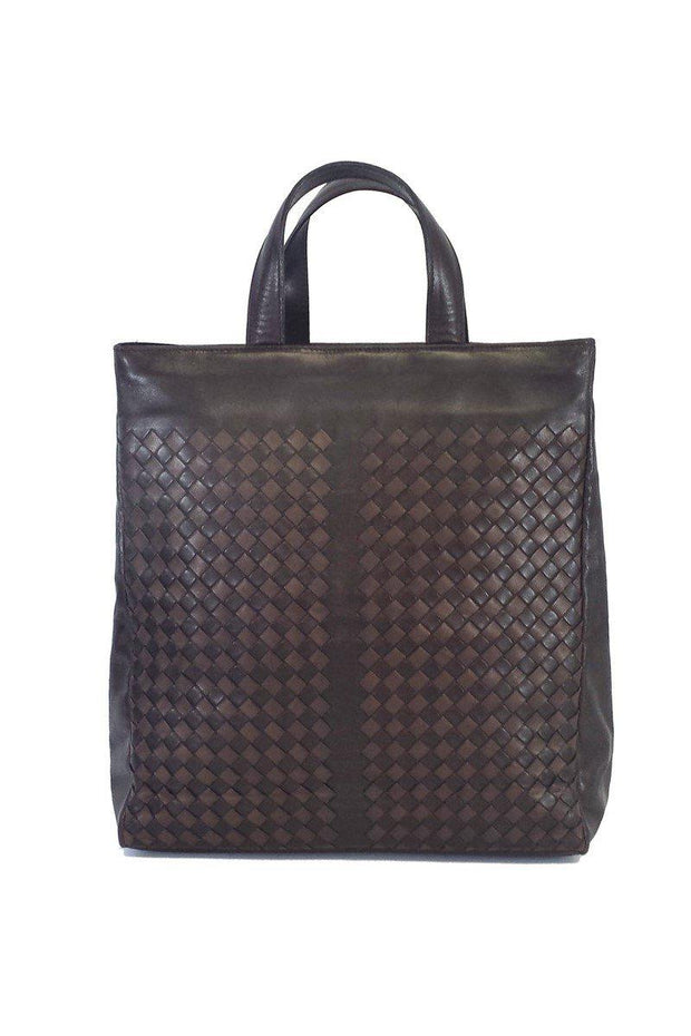 Current Boutique-Bottega Veneta - Brown Woven Leather Tote Bag