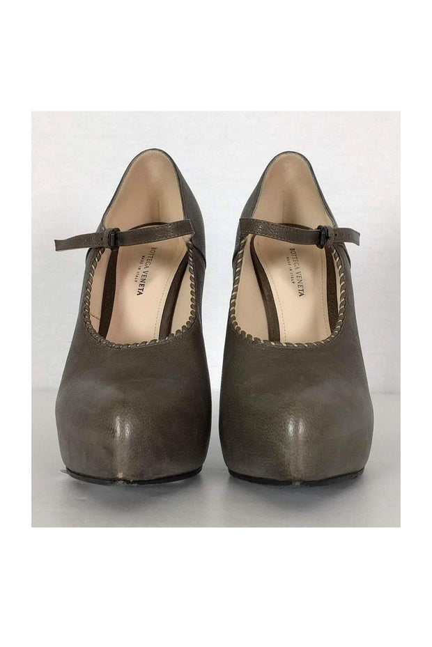 Current Boutique-Bottega Veneta - Taupe Mary Jane Pumps Sz 7.5