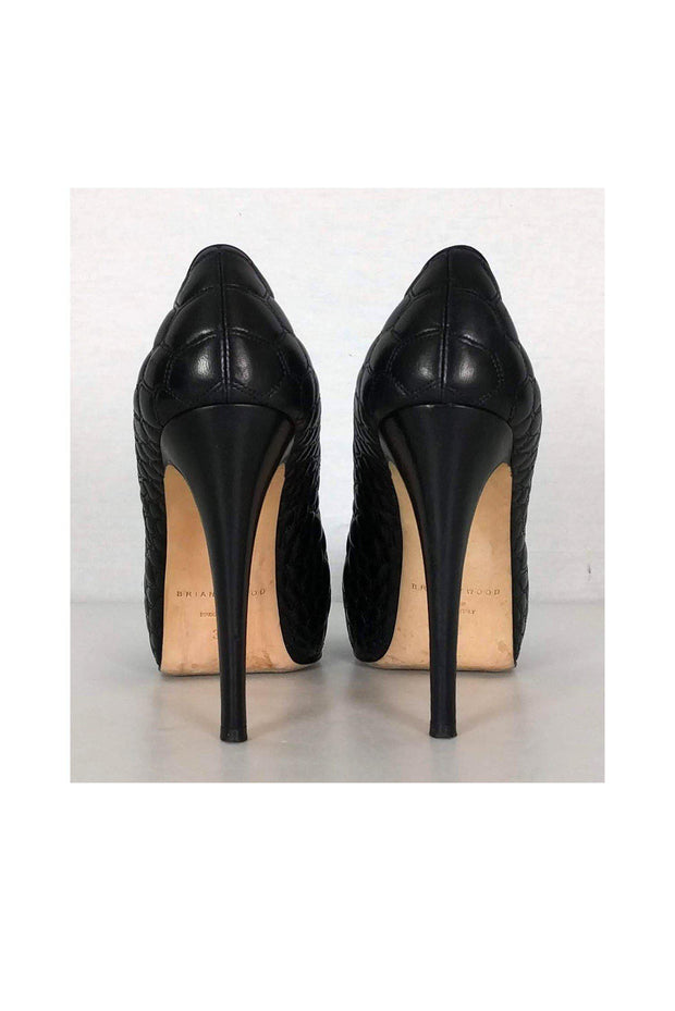 Current Boutique-Brian Atwood - Black Leather Quilted Pumps Sz 9