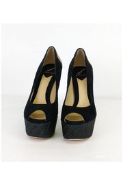 Current Boutique-Brian Atwood - Black Suede Pumps Sz 5.5