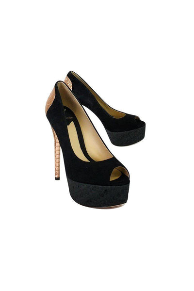 Current Boutique-Brian Atwood - Black Suede Pumps Sz 5.5