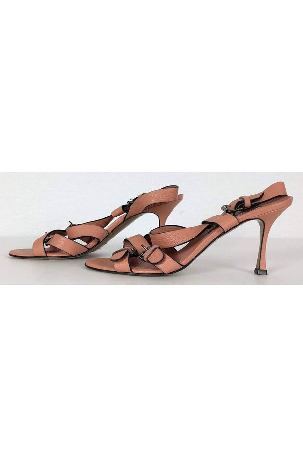 Current Boutique-Brian Atwood - Blush Pink Leather Strappy Pumps Sz 9.5