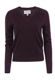 Current Boutique-Brochu Walker - Burgundy V-Neck Cashmere Sweater Sz XS