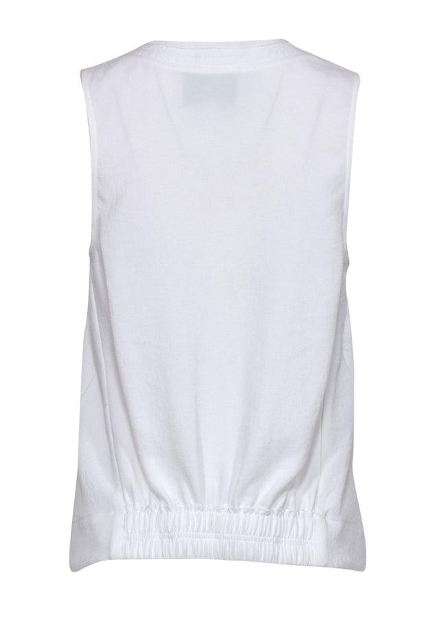 Current Boutique-Brochu Walker - White V-Neck Fitted Tank Sz M