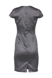 Current Boutique-Brooks Brothers - Black & Silver Geometric Star Jacquard Print Fitted Sheath Dress Sz 6P