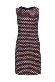 Current Boutique-Brooks Brothers - Red, Blue, & Cream Tweed Shift Dress w/ Blue Velvet Trim Sz 4