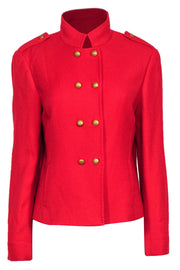 Current Boutique-Brooks Brothers - Red Wool Jacket w/ Gold-Toned Buttons Sz 12