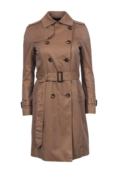 Current Boutique-Brooks Brothers - Tan Double Breasted Double Lined Trench Coat Sz 4P