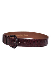 Current Boutique-Brown Italian Alligator Leather Belt Sz S