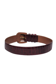 Current Boutique-Brown Italian Alligator Leather Belt Sz S