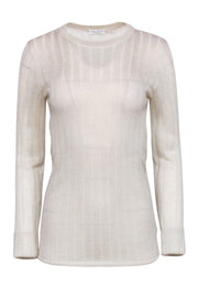 Current Boutique-Brunello Cucinelli - Cream Sparkly Ribbed Sweater Sz M