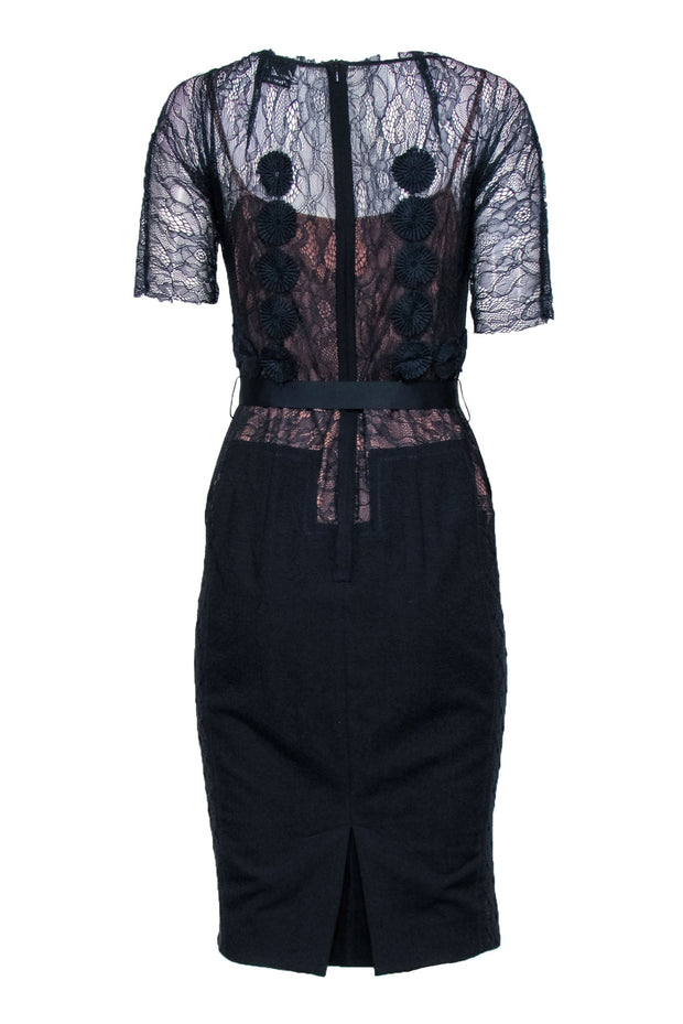 Current Boutique-Bryon Lars - Navy Lace Midi Dress Sz 6