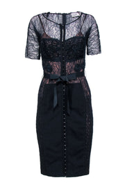 Current Boutique-Bryon Lars - Navy Lace Midi Dress Sz 6