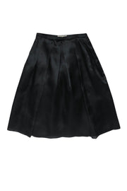 Current Boutique-Burberry - Black Silk Pleated A-Line Skirt Sz 4