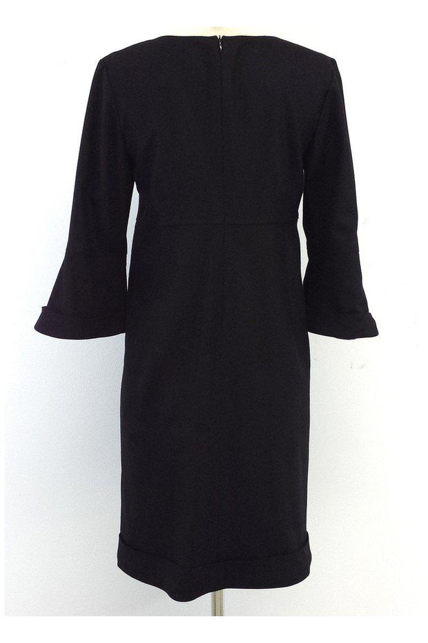 Current Boutique-Burberry - Black Wool 3/4 Sleeve Dress Sz 8