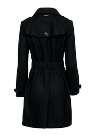 Current Boutique-Burberry - Black Wool Blend Belted Coat Sz 8