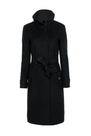 Current Boutique-Burberry - Black Wool Blend Longline Coat Sz 8