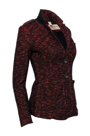 Current Boutique-Burberry Brit - Black & Red Marbled Tweed Blazer Sz 4