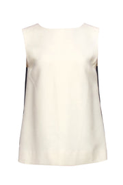 Current Boutique-Burberry - Cream w/ Black Side Stripes Sleeveless Tank Sz 8