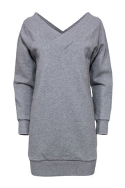 Current Boutique-Burberry - Gray Off-the-Shoulder Sweatshirt Dress Sz S