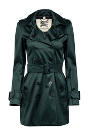 Current Boutique-Burberry - Hunter Green Classic Trench Coat Sz 4