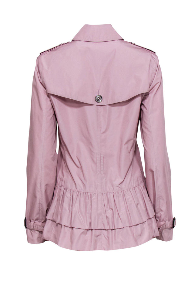 Current Boutique-Burberry - Light Pink Double Breasted Button-Up Jacket w/ Peplum Sz 8