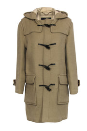 Current Boutique-Burberry - Tan Button-Up Hooded Wool Coat w/ Toggle Buttons Sz M