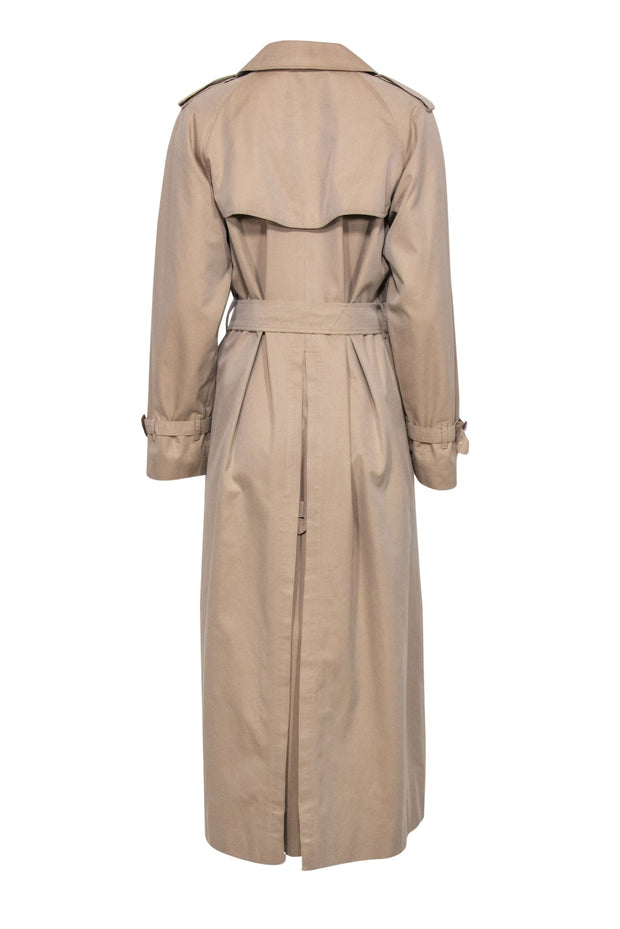 Current Boutique-Burberry - Tan Cotton Longline Classic Trench Coat Sz S