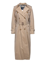 Current Boutique-Burberry - Tan Cotton Longline Classic Trench Coat Sz S