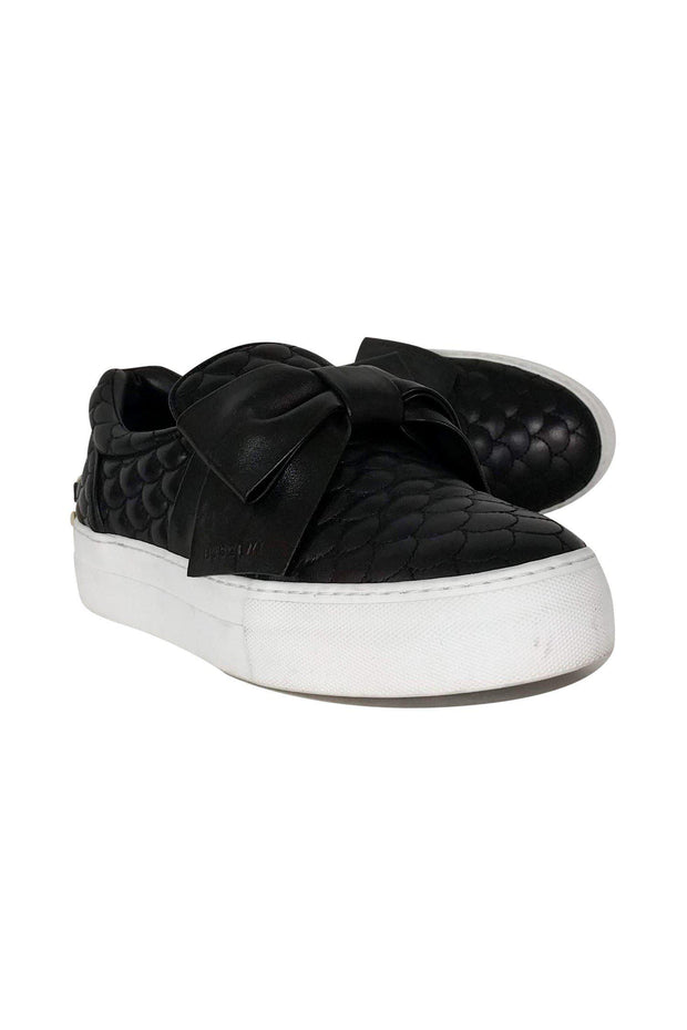 Current Boutique-Buscemi - Black Quilted Bow Skate Sneakers Sz 9