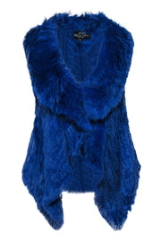 Current Boutique-CF Charm Furs - Blue Rabbit Open Front Vest Sz M