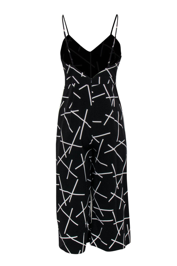 Current Boutique-C/MEO Collective - Black & White Geometric Print Sleeveless Cropped Jumpsuit Sz M