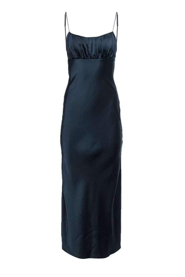 Current Boutique-C/MEO Collective - Navy Satin Empire Waist Maxi Slip Dress Sz XS