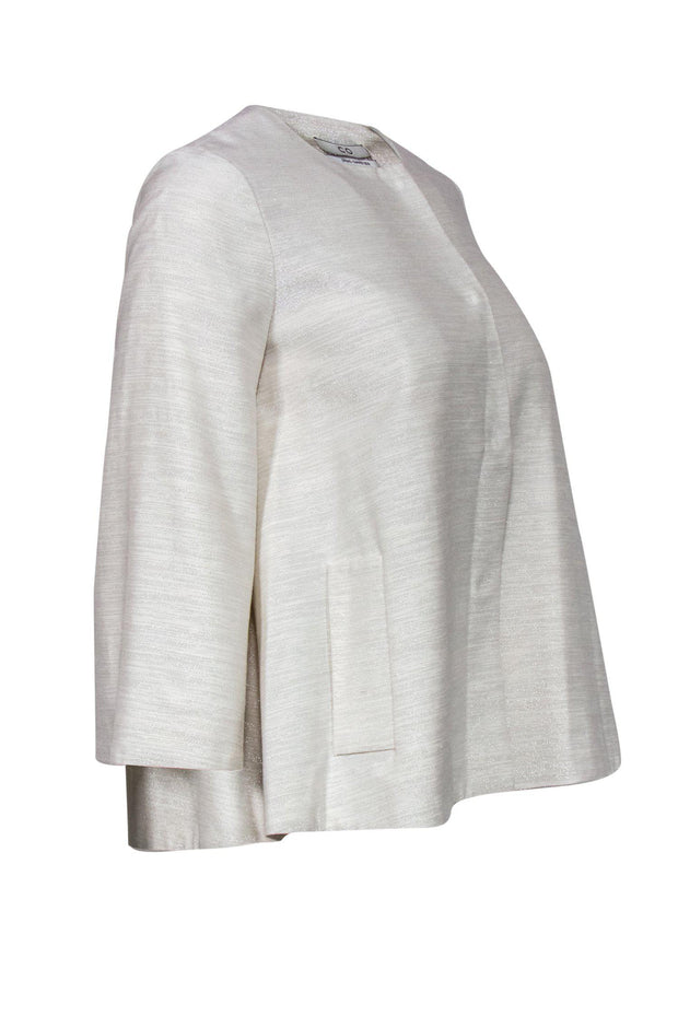 Current Boutique-CO - Metallic White Button-Up Blazer Sz XS