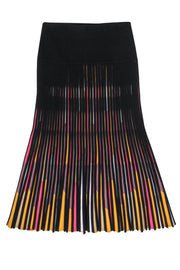 Current Boutique-COS - Black Pleated Midi Knit Skirt w/ Multicolored Accents Sz XS