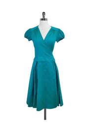 Current Boutique-Calypso - Deep Teal Silk Wrap Dress Sz XS