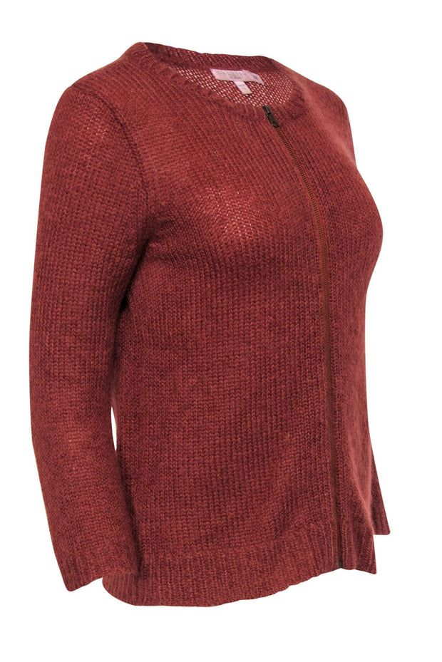 Current Boutique-Calypso - Rust Knit Zip-Up Cardigan Sz M