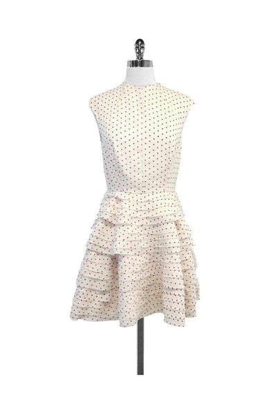 Current Boutique-Camilla and Marc - Ivory & Red Polka Dot Tiered Dress Sz 6