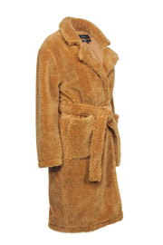 Current Boutique-Carbon38 - Beige Longline Teddy Coat w/ Belt Sz S