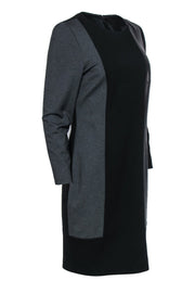 Current Boutique-Carlisle - Black & Grey Long Sleeve Dress w/ Leather Paneling Sz 10